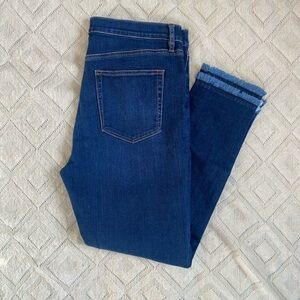 LOFT Modern Skinny Jeans with Ankle Ruffle